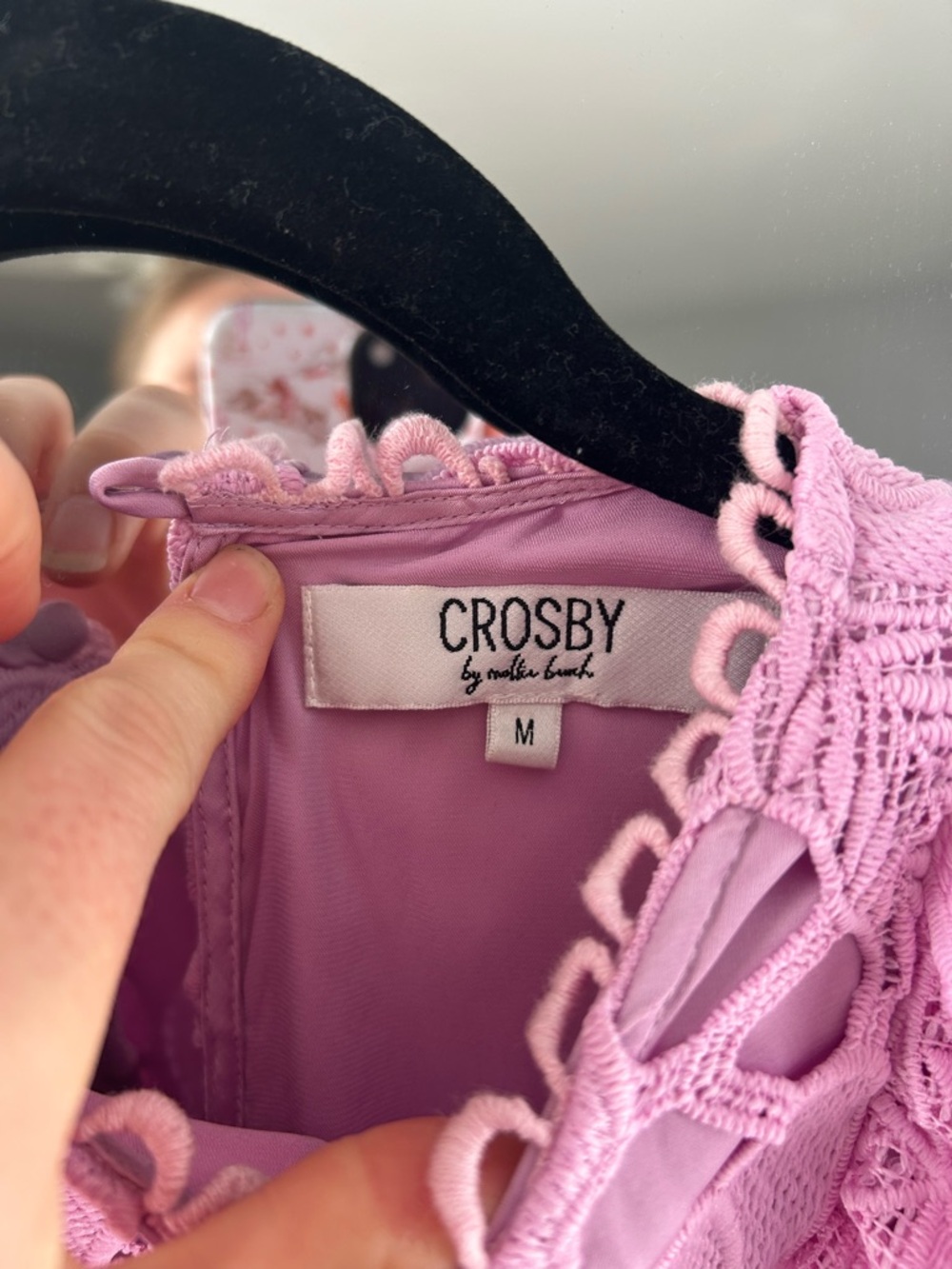 CROSBY by Mollie Burch Lilac Floral Lace Dress - Picture 3 of 5